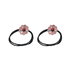 کش مو زنانه مدل گل بسته دو عددی