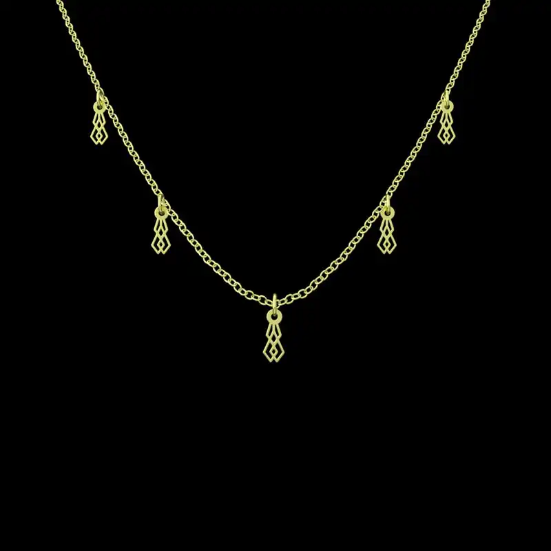 گردنبند طلا 18 عیار زنانه مدوپد مدل هندسی کد RNA10249