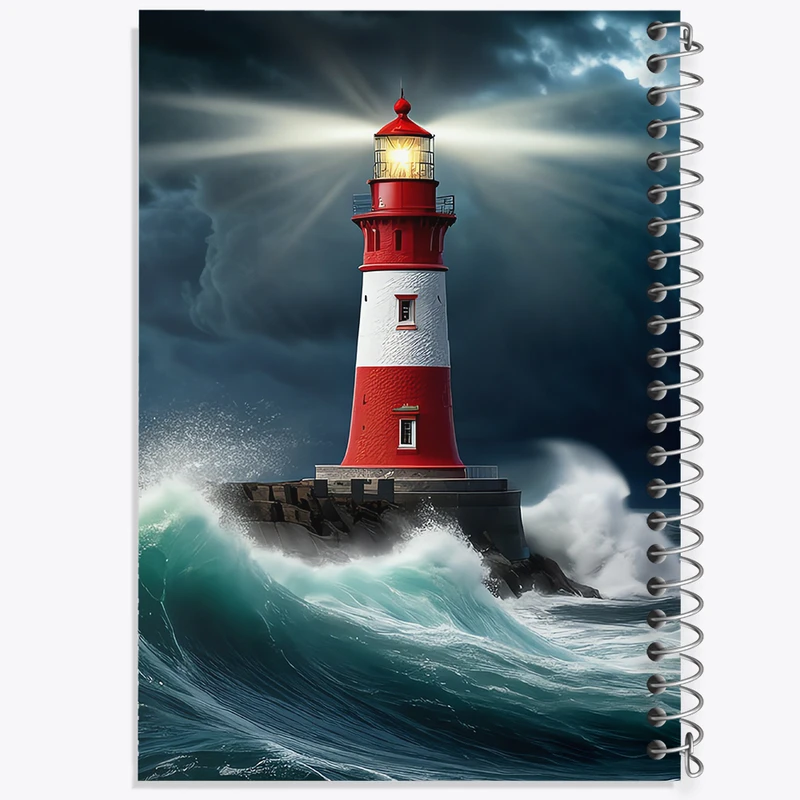 دفتر مشق 100 برگ خندالو طرح فانوس دریایی کد N1266