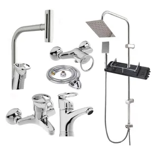 ست شیرآلات فراست پویا مدل النگویی آبشاری چهارحالته مجموعه 6 عددی