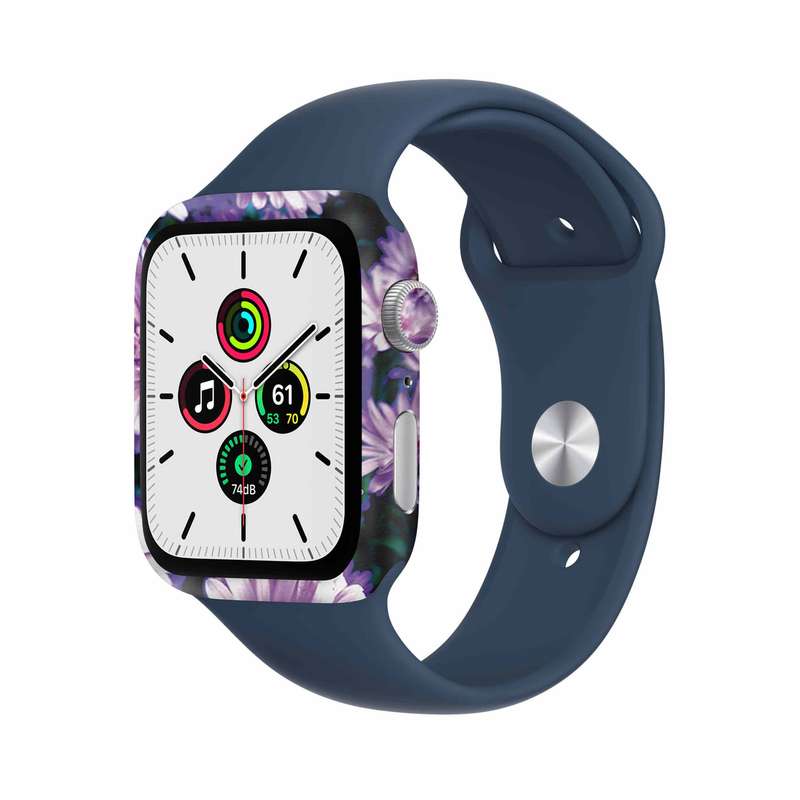 برچسب ماهوت طرح Purple_Flower مناسب برای اپل واچ Watch Se 44mm