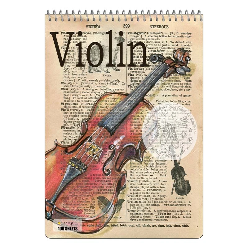 دفتر شطرنجی 100 برگ کارنیکا طرح روزنامه وینتج Vintage Newspaper کد 11674