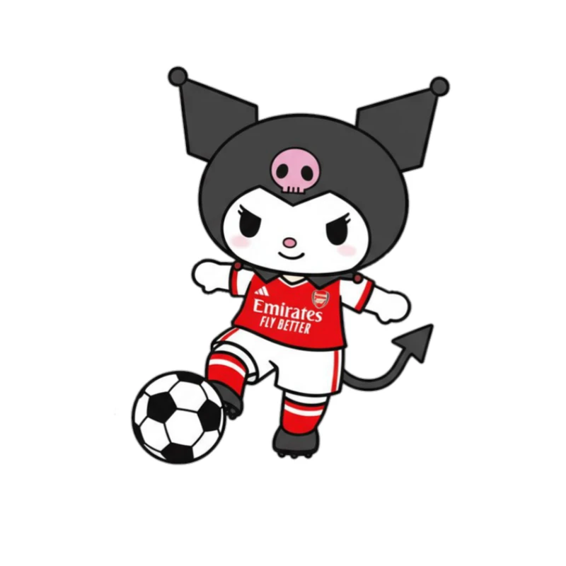 استیکر پارچه و لباس پاد آفرین مدل کارتونی کورومی Kuromi فوتبالی کد 949
