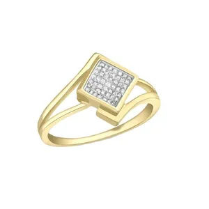   انگشتر طلا 18 عیار زنانه قیراط طرح مربع کد GH6017