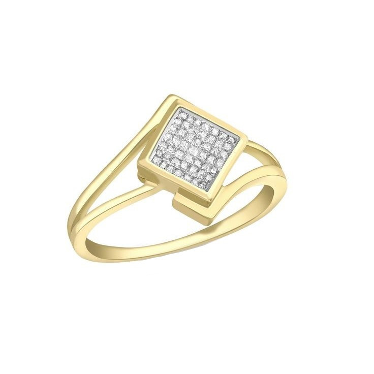   انگشتر طلا 18 عیار زنانه قیراط طرح مربع کد GH6017