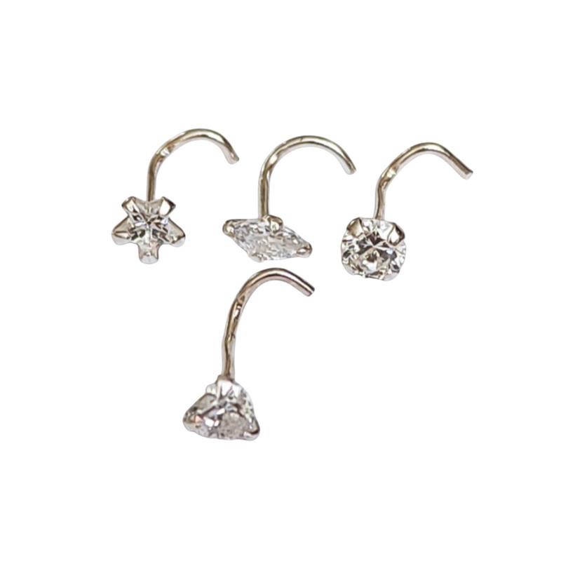 پیرسینگ نقره زنانه آی ام مدل E2727 مجموعه 4 عددی