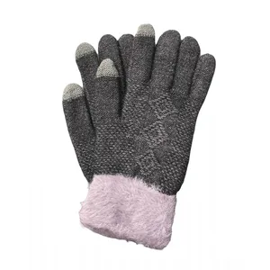 دستکش بافتنی دخترانه مدل لوزی کد 05