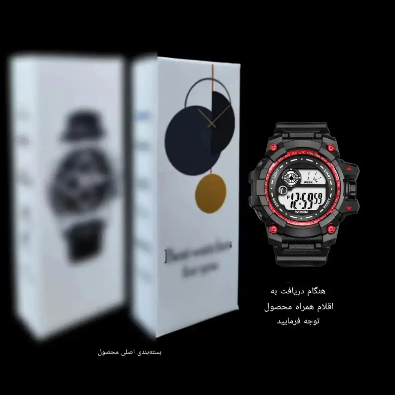 ساعت مچی دیجیتال مدل اسپرت تک زمانه کرنومتر دار کد 3