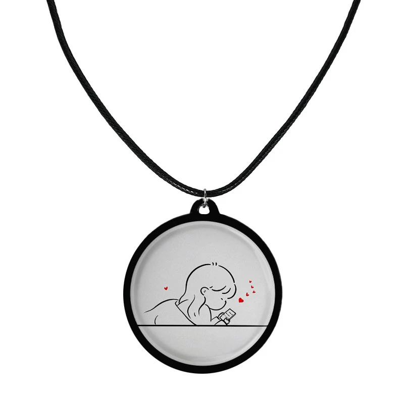 گردنبند مدل دو طرفه طرح پسر و دختر و قلب کد 1009