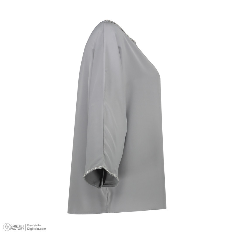 بلوز آستین سه ربع زنانه مدل 01 رنگ طوسی