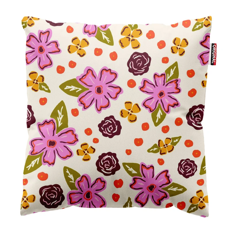   کوسن پاد آفرین طرح گل کد 3821 سایز 30*30 سانتی متر