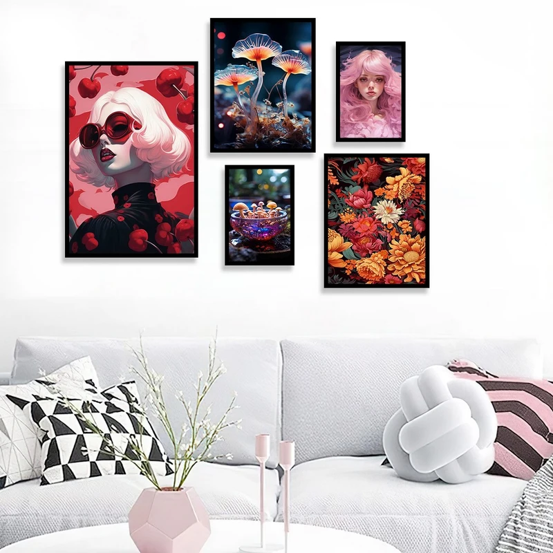 تابلو بکلیت طرح نقاشی مدرن مدل B-1196 مجموعه 5 عددی