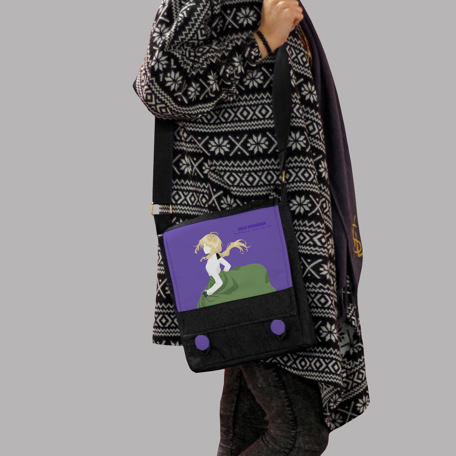 کیف رودوشی دخترانه چی چاپ طرح وایولت اورگاردن کد Violet Evergarden -  - 3
