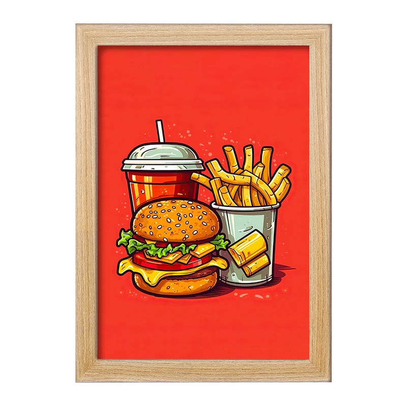 تابلو خندالو مدل فست فود (Fast Food) کد 36556