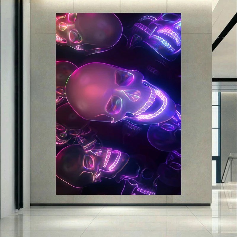 تابلو بوم طرح چرم مخمل بلک لایت اسکلت نئون کد AR31128