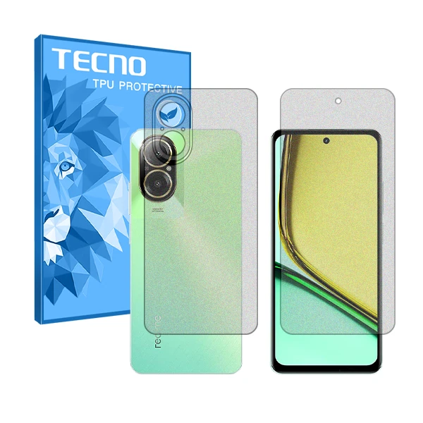محافظ صفحه نمایش مات تکنو مدل HyMTT مناسب برای گوشی موبایل ریلمی C67 4G به همراه محافظ پشت گوشی