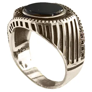 انگشتر نقره مردانه مدل عقیق کد MS9059