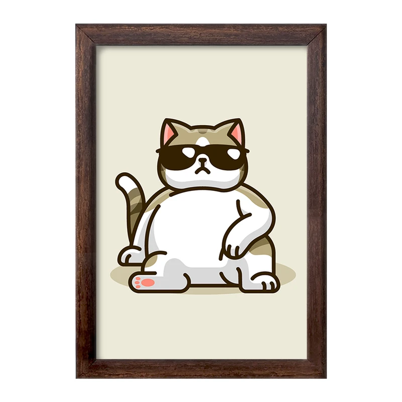 تابلو خندالو طرح حیوانات بامزه گربه کد 28353