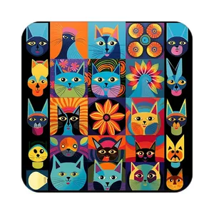 زیر لیوانی کاکتی طرح حیوانات رنگی مدل mp25773