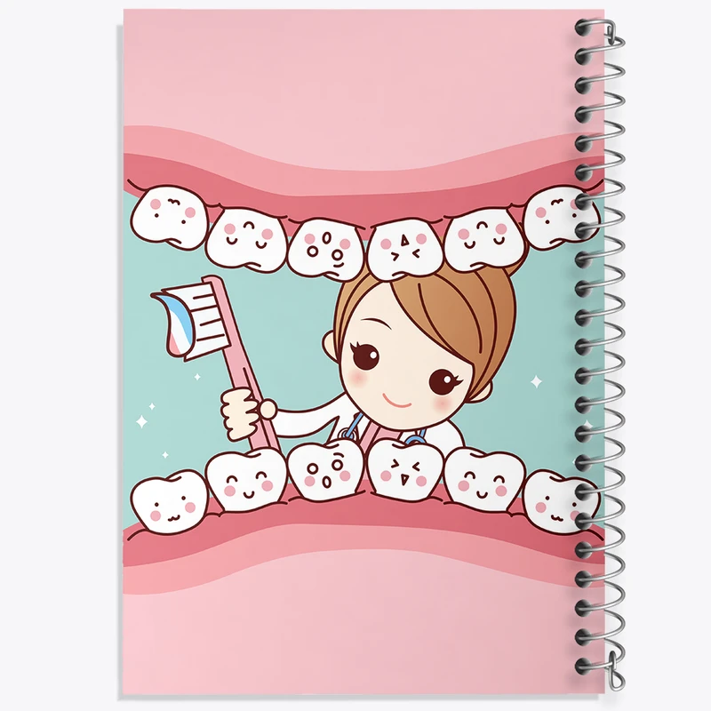 دفتر ژورنال نویسی 50 برگ خندالو مدل نقطه ای طرح دندان و دندان پزشکی کودکانه کد 36743