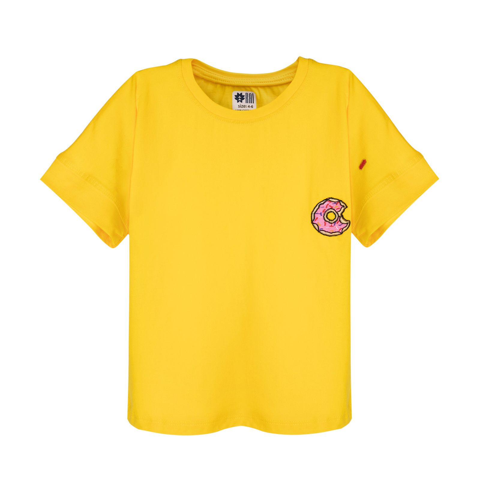تی شرت آستین کوتاه زنانه مادر مدل دونات رنگ زرد -  - 1
