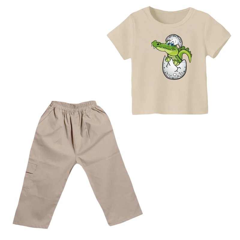 ست تی شرت و شلوارک پسرانه مدل تمساح کد ۵