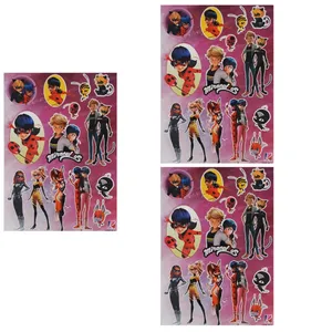 استیکر کودک طرح دختر کفشدوزکی و پسر گربه ای کد MR -104 بسته 3 عددی