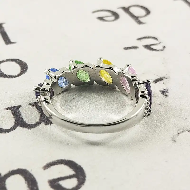 انگشتر نقره زنانه سلین کالا مدل چندجواهر کد 49