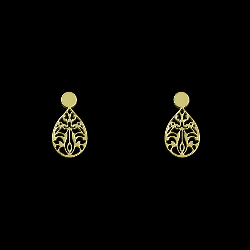 گوشواره طلا 18 عیار زنانه مدوپد مدل هندسی کد GA1-13941