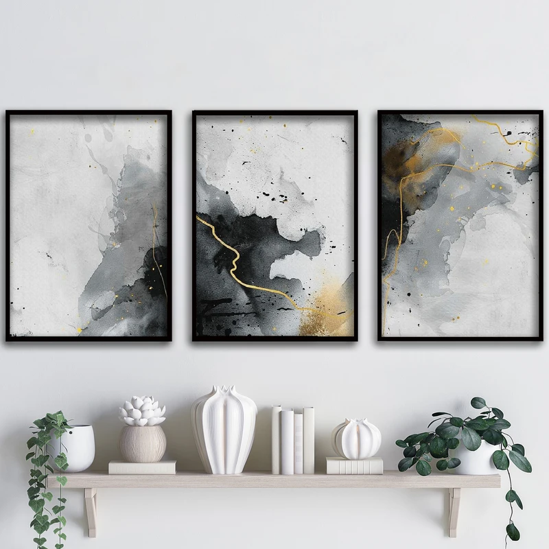 تابلو آتریسا طرح آبستره مدل ATA184 مجموعه 3 عددی 