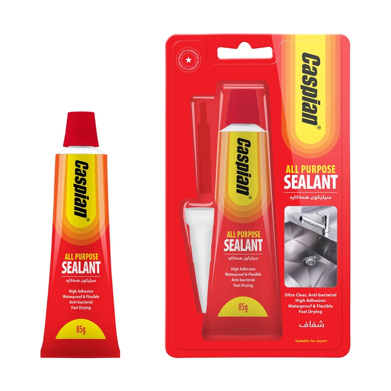 چسب همه کاره کاسپین مدل سیلیکونی تیوبی وزن 85 گرم 