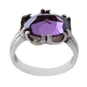  انگشتر نقره زنانه بازرگانی میلادی مدل کوارتز کد AW_466