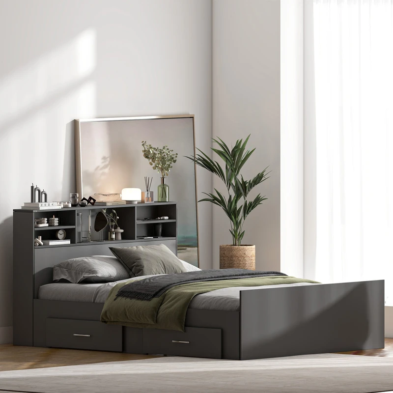 تخت‌خواب ملامینه دو نفره اعیان مدل FH1020 سایز 160 * 200 سانتی‌متر