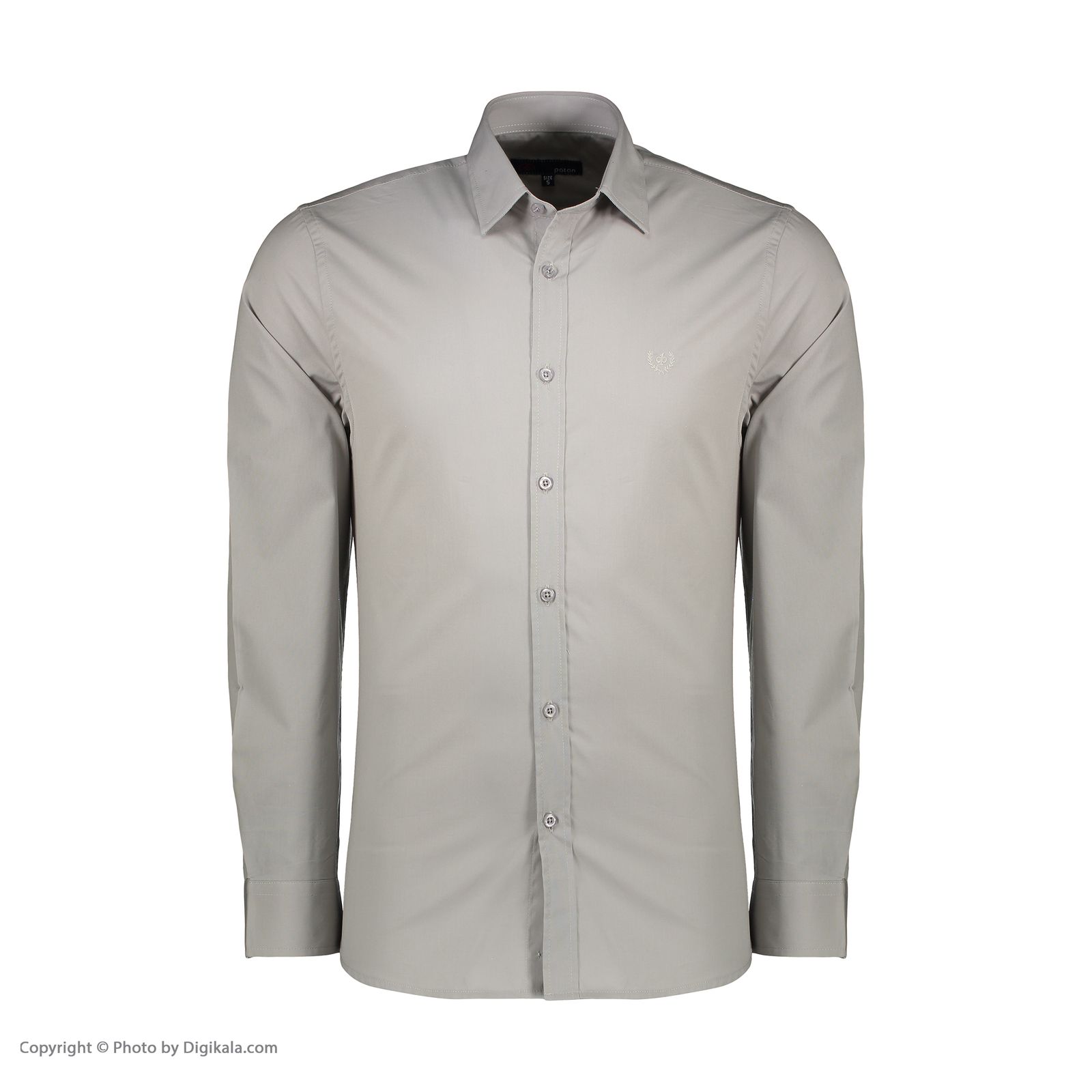 پیراهن آستین بلند مردانه پاتن جامه مدل کتان 102721010261440 رنگ طوسی -  - 2