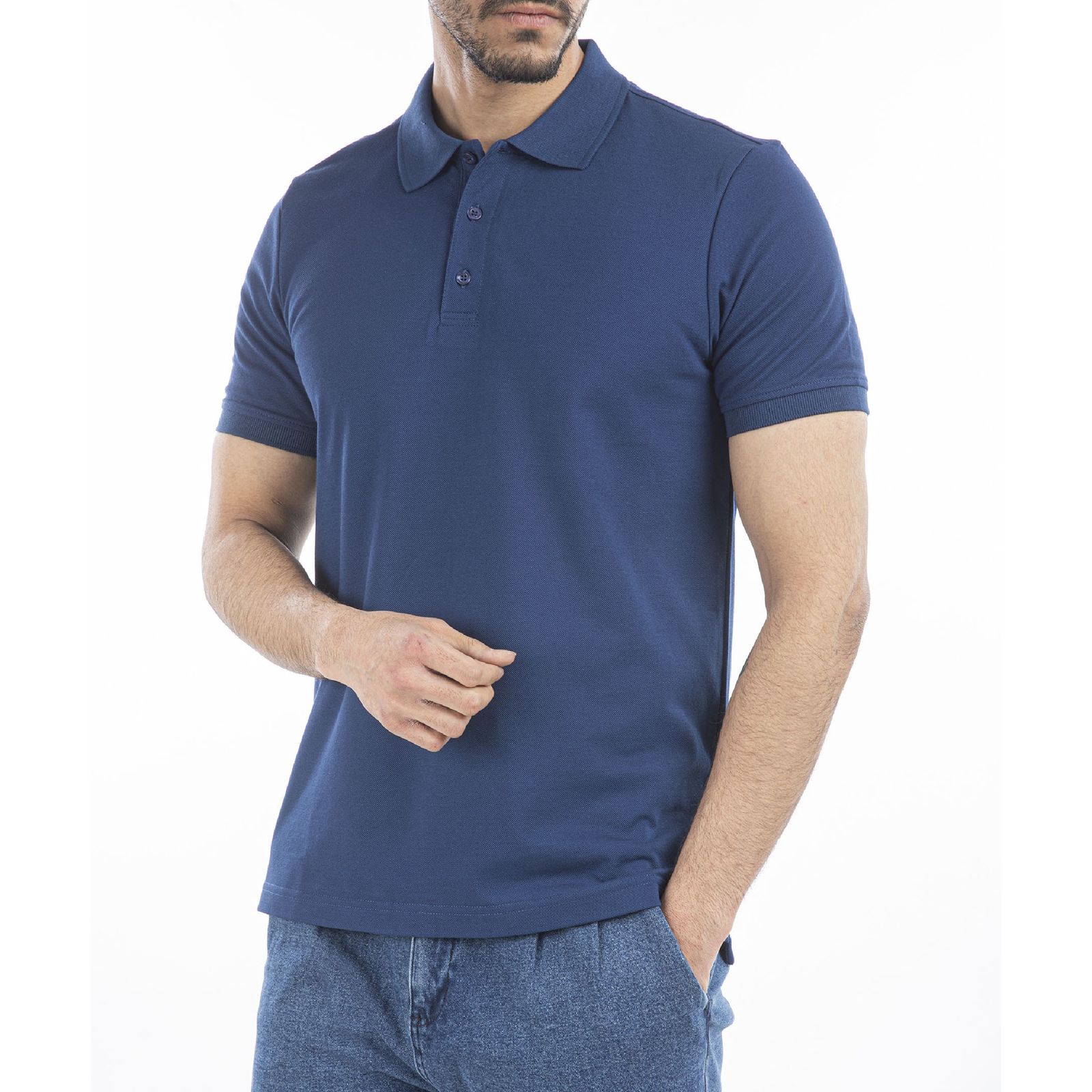 پولوشرت آستین کوتاه مردانه جوتی جینز مدل بیسیک کد 1551514 رنگ سرمه‌ای روشن -  - 1