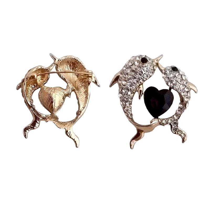 گل سینه دخترانه مدل دو دلفین کد DO-11