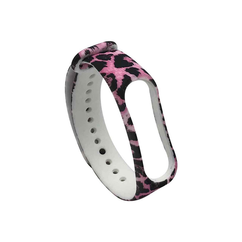 بند طرح پلنگی مدل PNK01 مناسب برای مچ بند هوشمند شیائومی Mi Band 3 /Mi Band 4