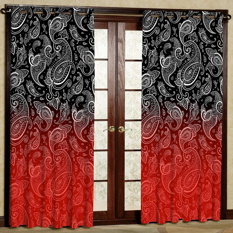 پرده مدل بته جقه مخمل پانچی کد 4302d سایز 200x140 سانتی متر