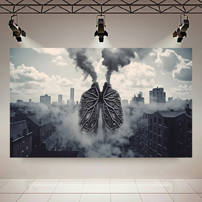 پوستر طرح آلودگی هوا مدل مشکلات تنفسی کد PD20806