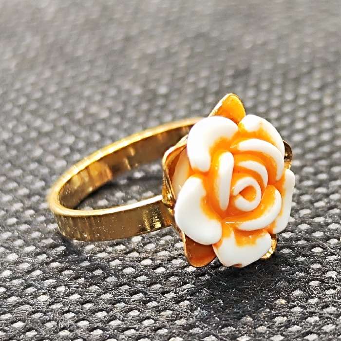 انگشتر دخترانه مدل گل رز کد 15