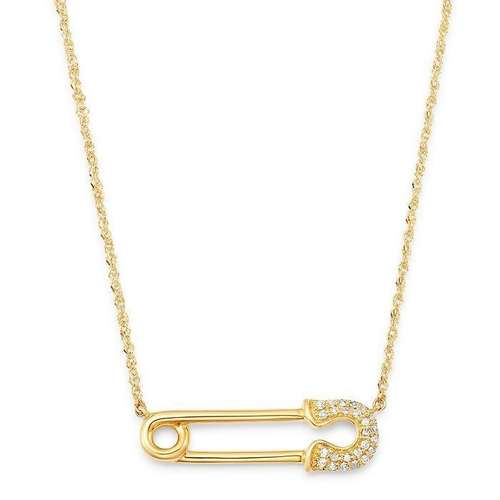 گردنبند طلا 18 عیار زنانه قیراط طرح سنجاق کد GH5923