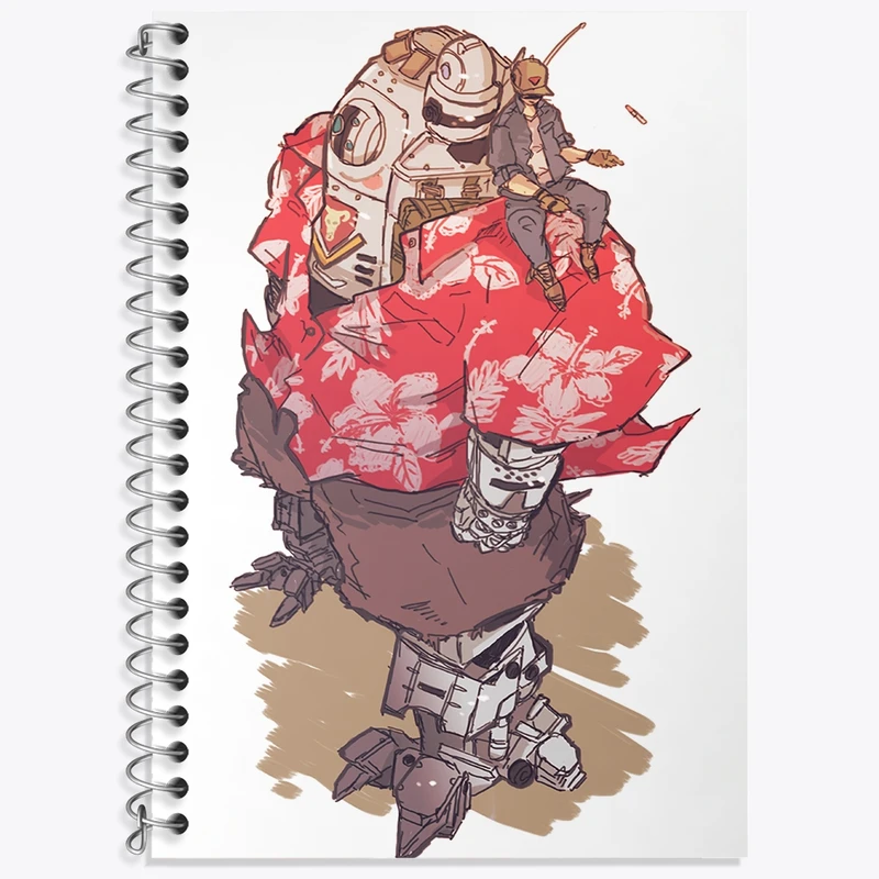 دفتر زبان 50 برگ خندالو مدل سه خط طرح بازی تایتان فال (Titanfall) کد 32630