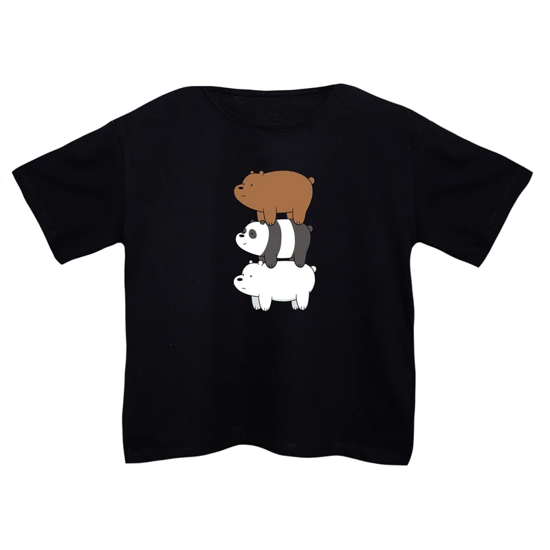 کراپ‌تی شرت آستین کوتاه زنانه مدل خرس های کله فندقی