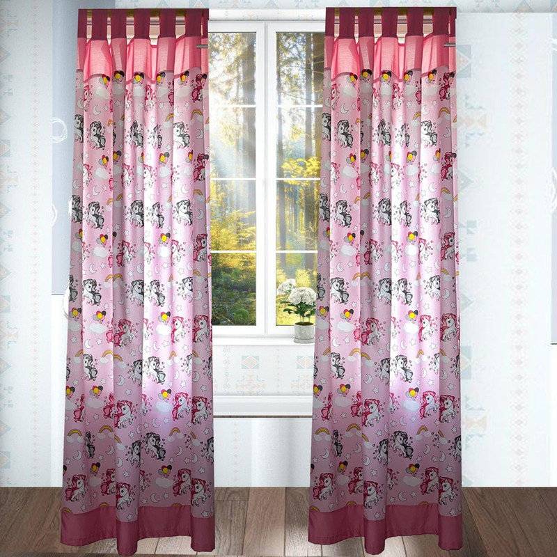 پرده مدل بندینکی طرح اسب تک شاخ کد 72 سایز 150×220 سانتی متر