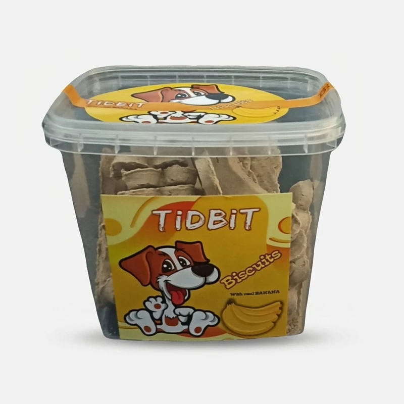 تشویقی سگ تیدبیت مدل Banana_Biscute وزن 160 گرم