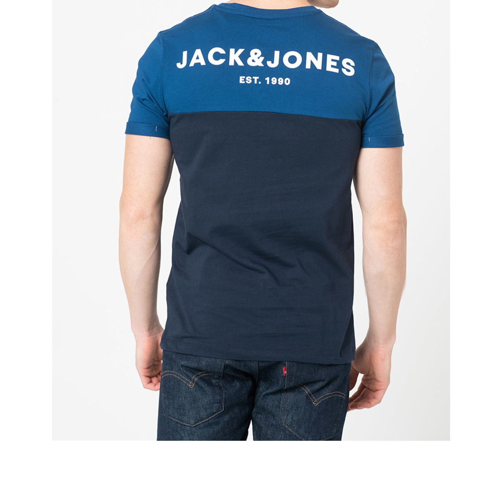 تیشرت آستین کوتاه مردانه جک اند جونز مدل 12195216 رنگ آبی  -  - 4