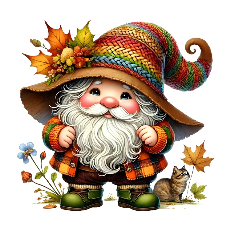 استیکر پارچه و لباس پاد آفرین مدل پاییز طرح عروسکی کدو تنبل آفتابگردان کد S2805