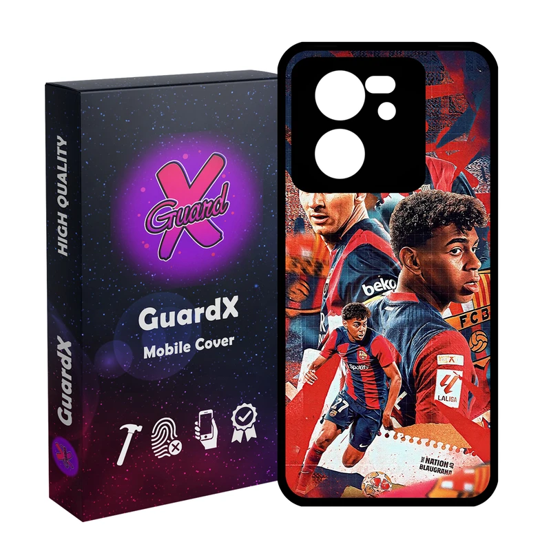 کاور گارد ایکس طرح مسی و یامال مدل Glass10819 مناسب برای گوشی موبایل شیائومی 13T/13T Pro/Redmi K60 Ultra