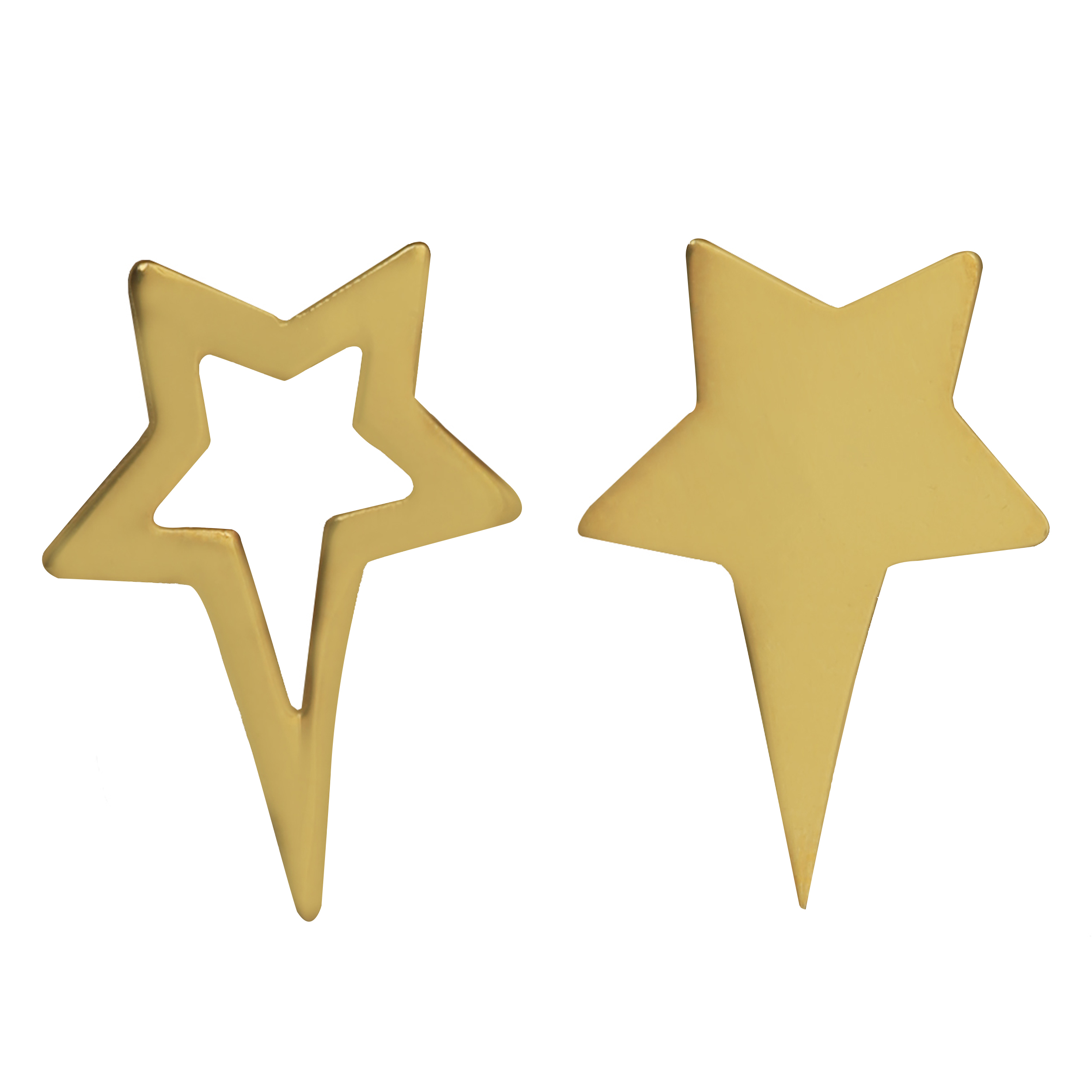 گوشواره طلا 18 عیار زنانه آمانژ طرح ستاره کد 1063D8988