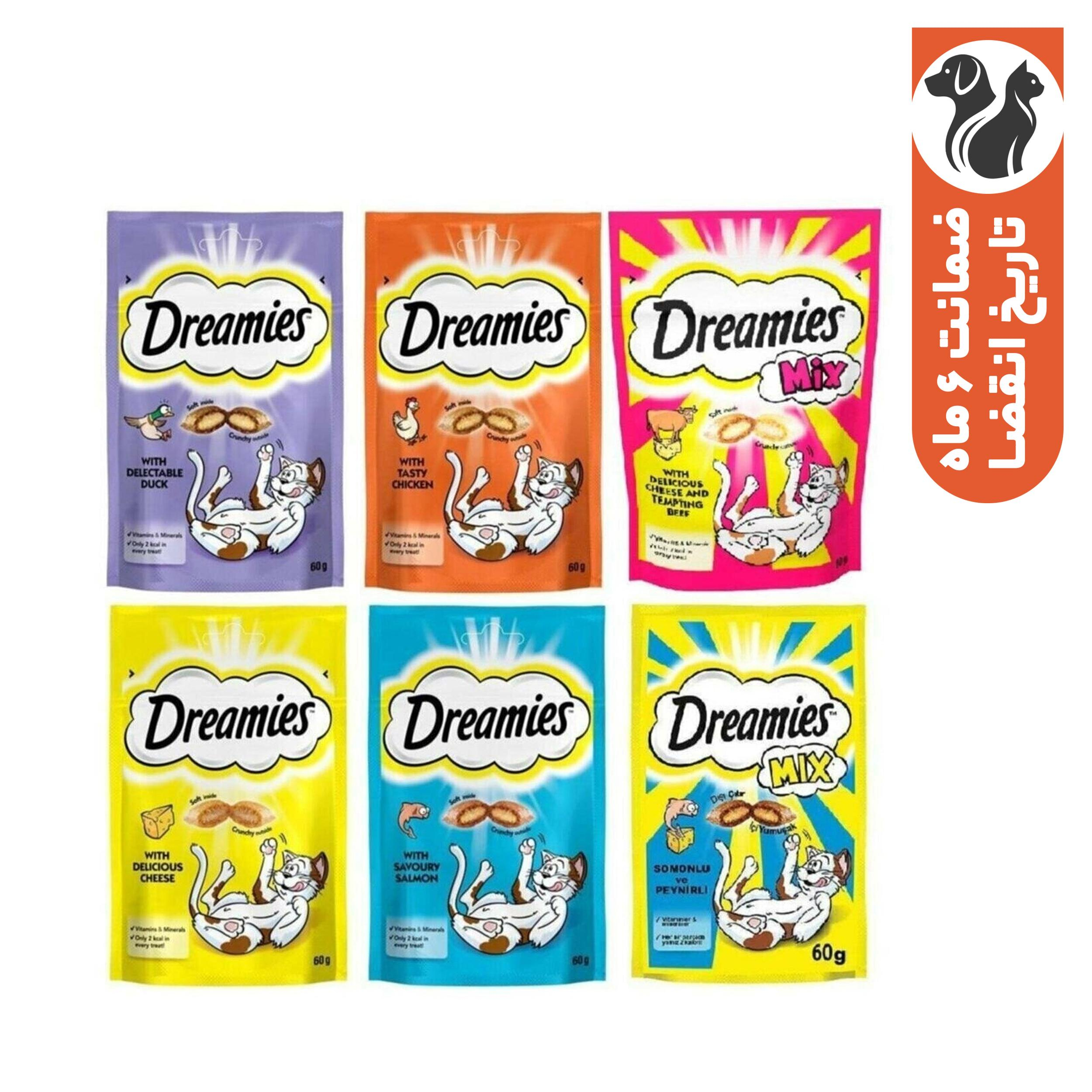 غذای تشویقی گربه دریمیز مدل 360 وزن 60 گرم مجموعه 6 عددی